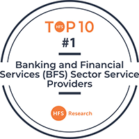 Infosys在HFS十大银行和金融服务（BFS）服务提供商2019中排名第1位服务提供商